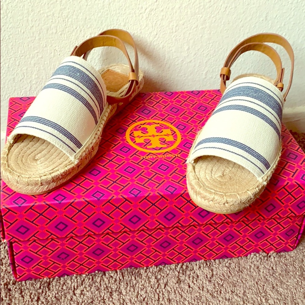 Tory Burch Stretch-Canvas Espadrille Sandal